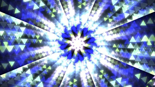 Abstract geometric pattern with blue and green triangular shapes