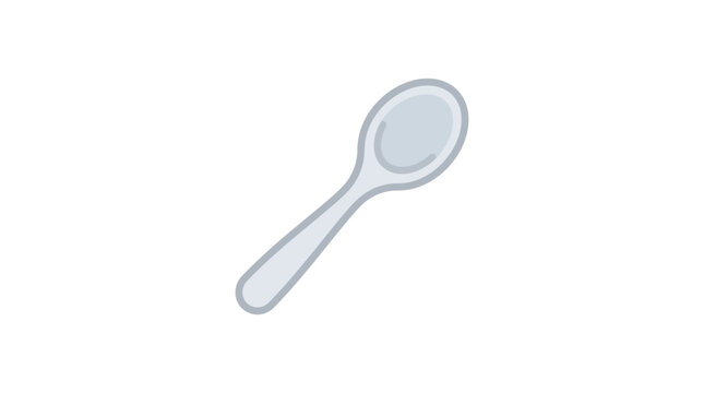 A simple silver spoon illustration on a plain white background.
