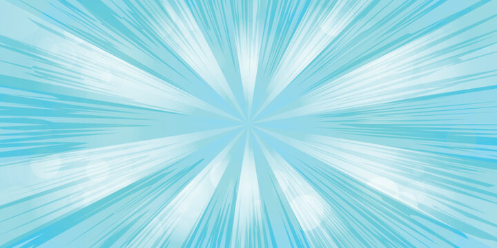 Bright blue radial speed lines effect background
