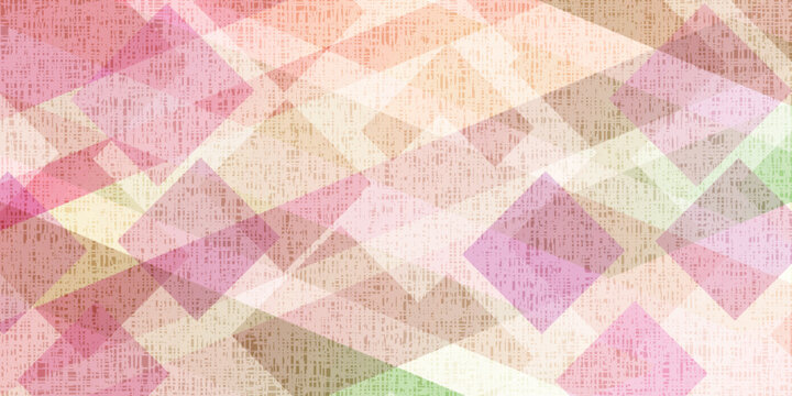 Pastel Geometric Abstract Pattern with Fabric Texture Background