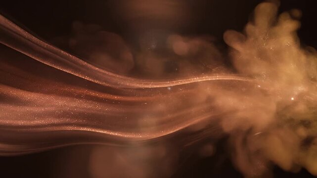 Elegant copper light wash flows across deep black space, copper, bronze, burnt amber gradients blending with realistic lens reflections, creating cinematic optical glow and atmospheric light diffusion