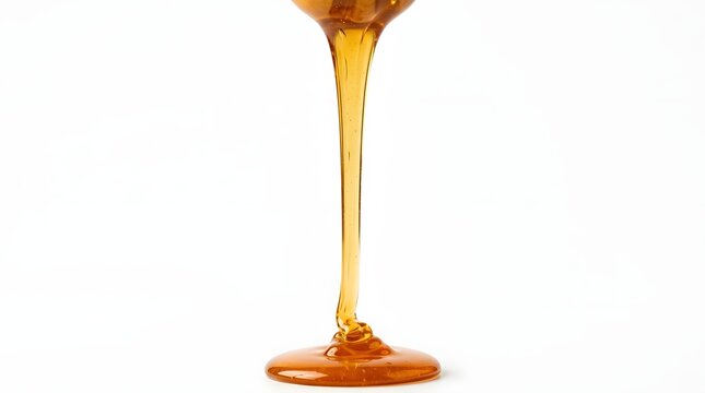 Golden Honey Syrup Flowing Sweet Liquid Drip Isolated