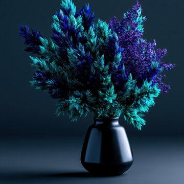 Rich Bouquet of Dark Flowers in a Vase