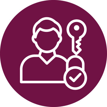 Person Profile Account Identity Protection Symbol With Secure Key Lock Signifier Representing Authorized User Authentication Concept For Digital Privacy Software Systems And Secure Information