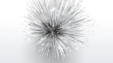 Naklejka premium Abstract burst of silver needles and sparkles