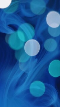 Ethereal Blue Ink Swirls with Bokeh Background Generative AI