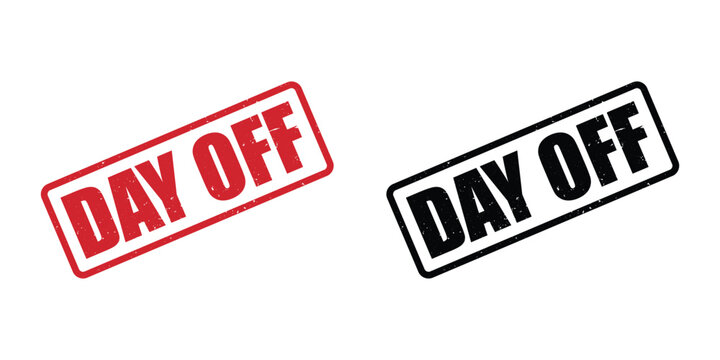 Day off red rubber stamp with grunge effect