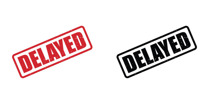 delayed red rubber stamp with grunge effect