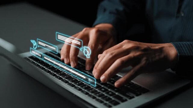 AI chatbot interface facilitates communication, chatbot, and AI interaction for automated user support and information exchange Marrow