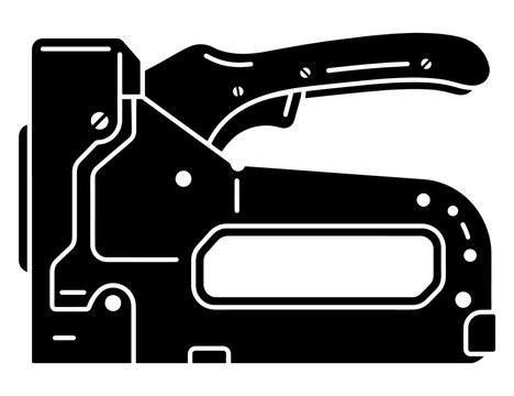 Construction staple gun tool icon for diy and repair with construction fastener equipment hardware