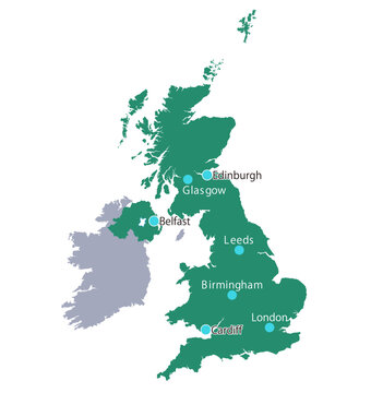 Ultra high detail UK map with major city names