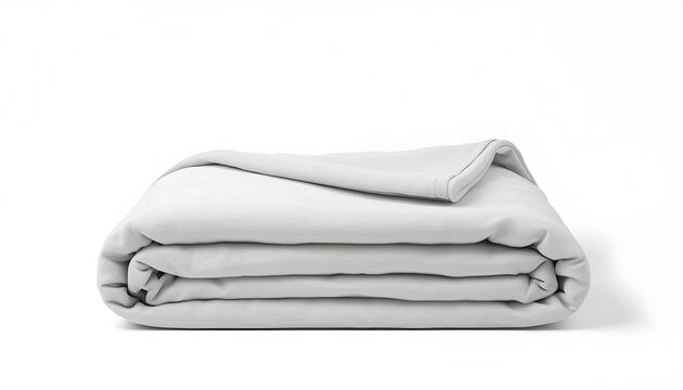 Clean White Folded Blanket Soft Fabric Textile