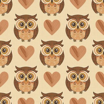 owls seamless pattern