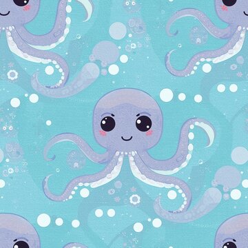 seamless background with octopus