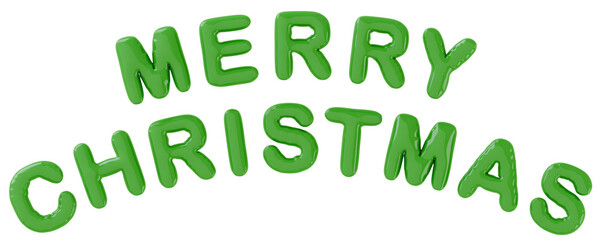 Fototapeta premium 3D画像_風船_MERRY CHRISTMAS_緑