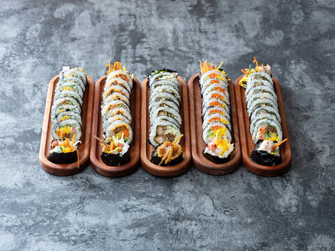 Gimbap, Korean rice roll dish, kimbap