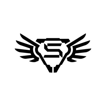 Letter S wing logo design vector