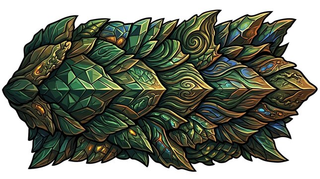 Green and gold fantasy creature scale texture
