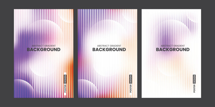Modern Abstract Gradient Striped Background Poster Template with Purple Orange Blend
