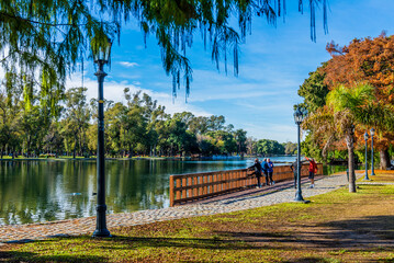 Fototapeta premium Autumn in Palermo Park, Buenos Aires, Argentina