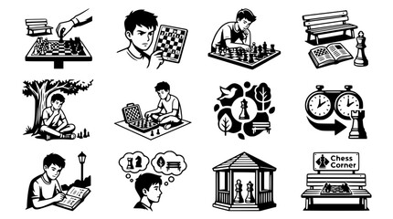 Chess Game Collection: Kids Playing, Strategy, Park, Timers, and Ideas © Fajar