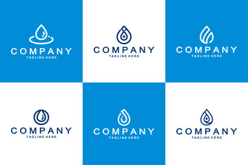 Naklejka premium Water drop line style logo collection