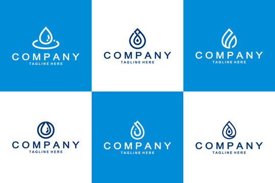 Water drop line style logo collection