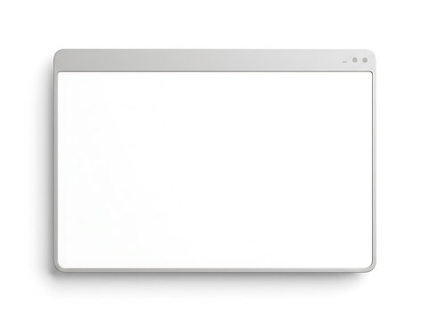 Minimalist blank browser window mockup isolated on white background