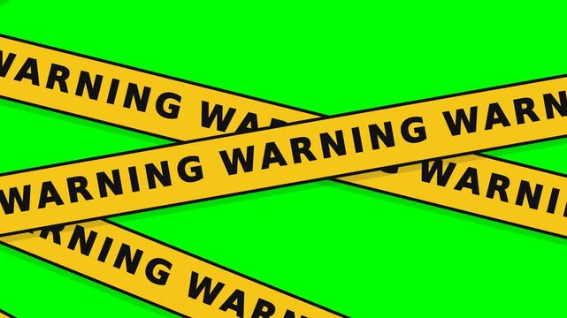 Yellow Caution Tape Banner: A graphic representation of caution tape with the word WARNING repeated, creating a sense of urgency and alerting viewers to potential danger or a restricted area.