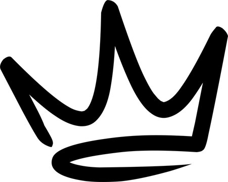 Abstract Black Hand Drawn Crown