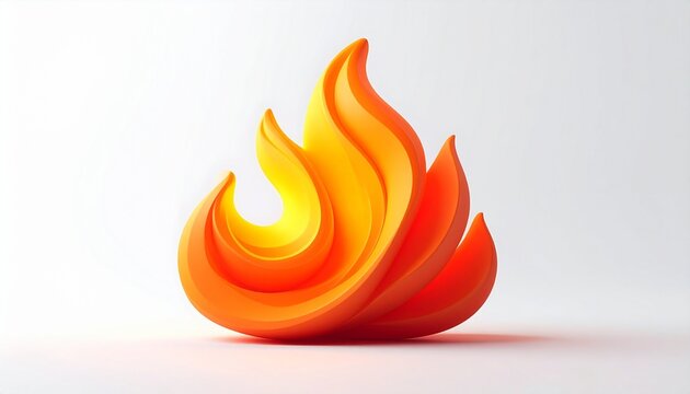 Floating Fire Flame 3D Object for Digital UI Design