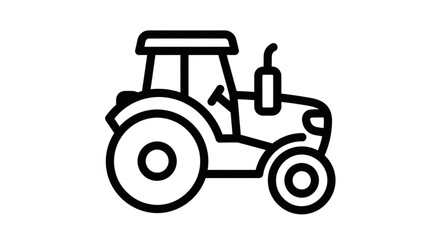 Line Drawing of a Tractor Icon © Laras