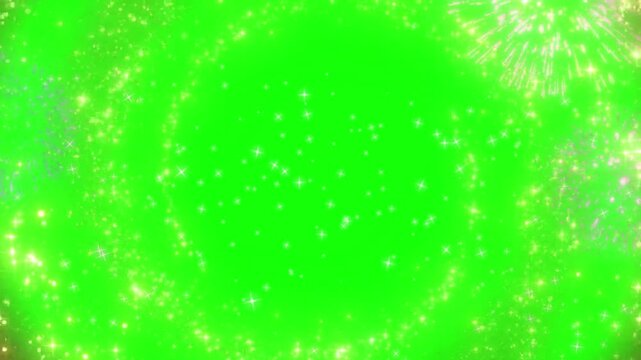 Motivational quote display with bright green fireworks background featuring inspirational text about personal limits with presented celebratory uplifting mood digital media