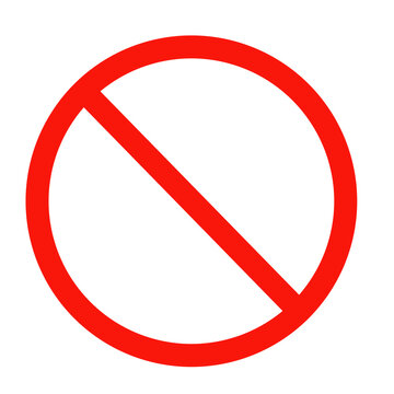Red prohibition sign icon indicating restricted access