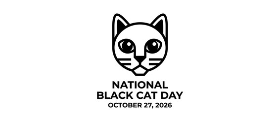 Fototapeta premium Minimalist cat head line art illustration for feline awareness day