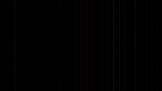 Abstract red vertical lines motion background, minimalist digital light streaks, seamless glowing laser grid pattern for technology presentations