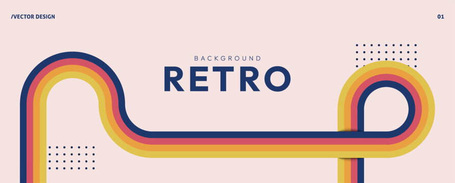Retro vintage 70s style stripes background poster lines. shapes vector design graphic 1970s retro background. abstract stylish 70s era line frame illustration	