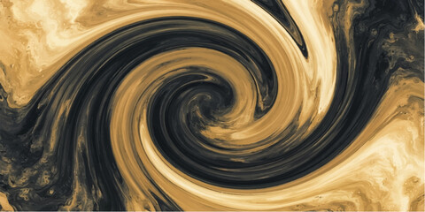 An abstract swirl of dark and golden tones creates a dynamic vortex, suggesting power and movement in this striking graphic resource. © DreamPixel Art