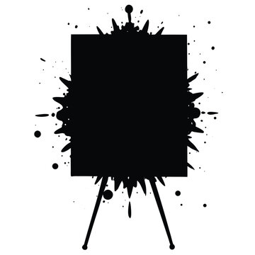 Black ink splash isolated on white