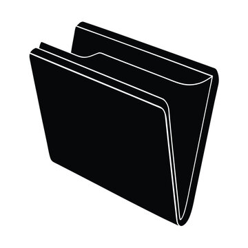 Black folder icon with tab design vector