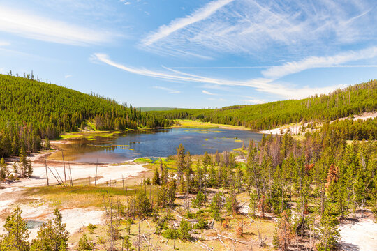Nymph Lake in Yellowstone National Park. Wyoming