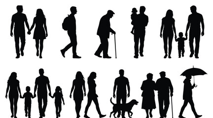 Family and people silhouettes