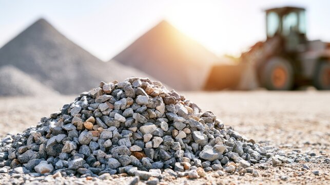 Pile of gravel at a construction site