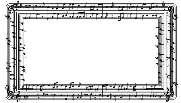 Classic Black Treble Clef Rectangular Border Graphic