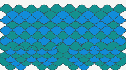 Abstract Geometric Pattern with Blue and Teal Scales © zebra