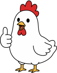 Rooster giving a thumbs up cartoon illustration © Teddy