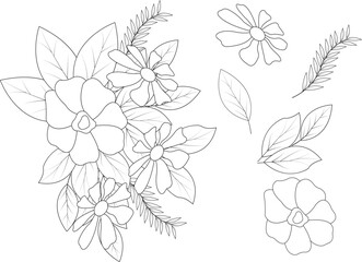 Fototapeta premium hand drawn flowers