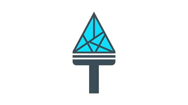 Geometric blue and gray abstract tree logo design