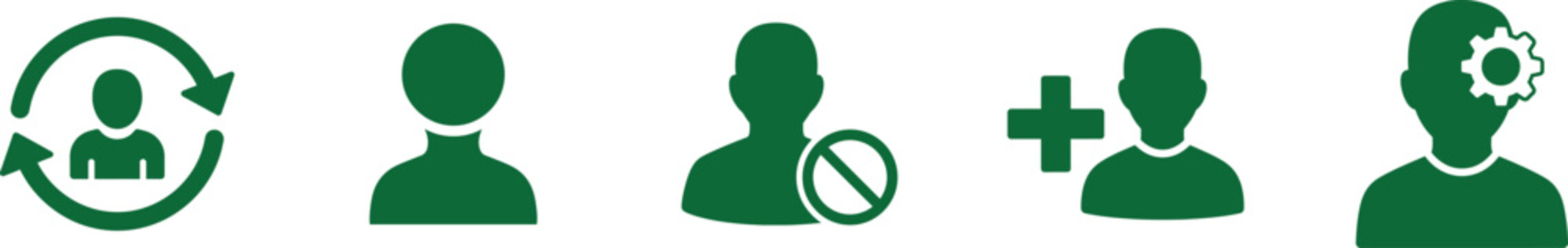Green flat icons showing user roles and permissions