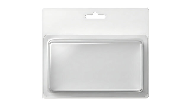 Empty plastic blister pack container for retail product packaging design mockup.
